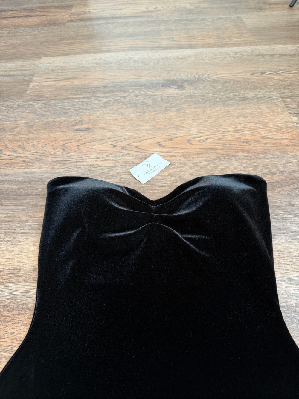 Windsor Black Velvet Strapless Sweetheart Bodycon Mini Dress Size Medium NWT - Picture 4 of 10